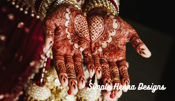 simple henna design front hand