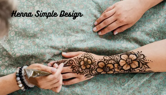simple henna design back side